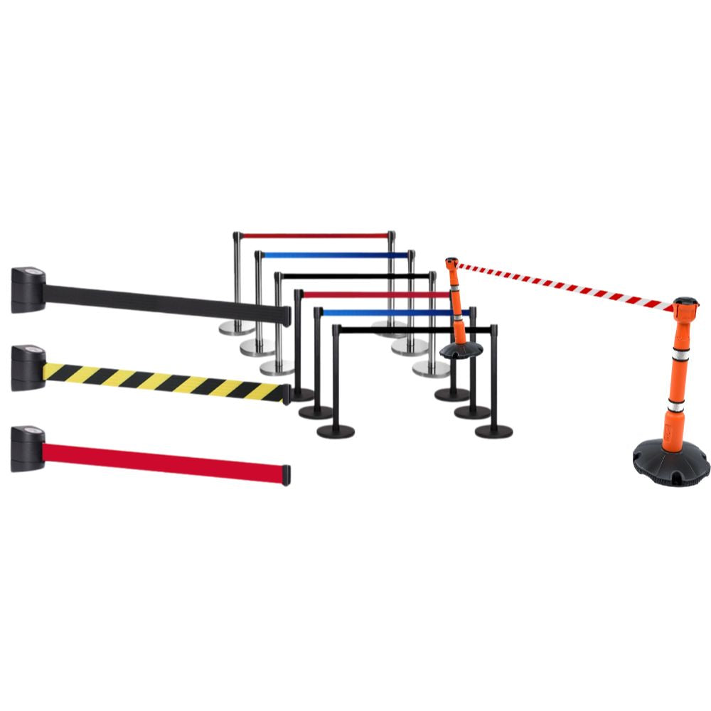 Sasylvia 4 Pcs Retractable Belt Barrier Fixed Wall Mount Caution B 985720 - View #6