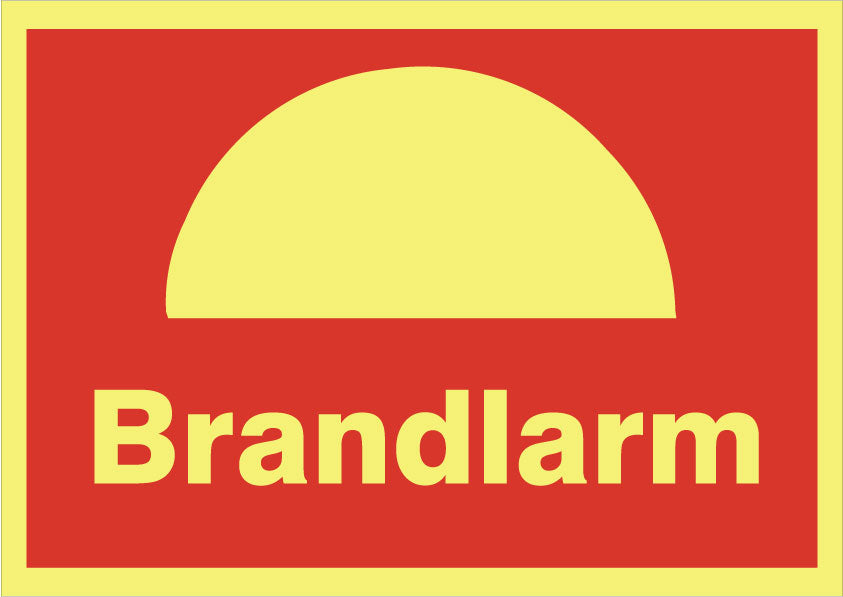 Brandskylt. Brandlarm