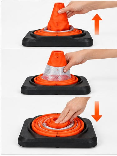 Flexibarrier Foldable Traffic Cone 70cm with Integrated Warning Light