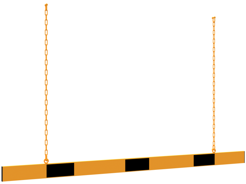 Height Restriction Barrier - Reflective Aluminium Panel with Suspension Chains