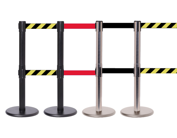 FlexiBarrier Belt Stanchion -Pro Twin- (2x3.4m belt)