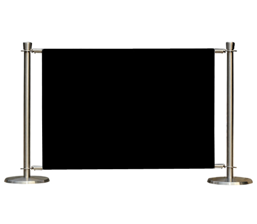 Flexibarrier Café Barrier Set – Premium Silver – 2000mm | Plain Colored Banner