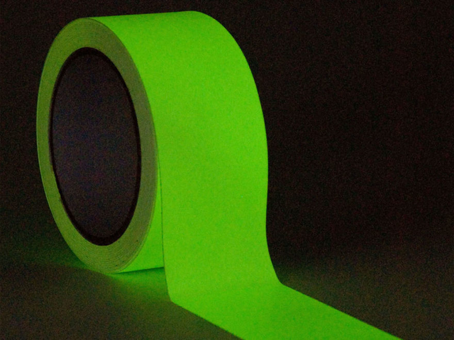Floor marking tape -Glow in the dark- (30m/roll - 50mm, 75mm, 100mm widths)
