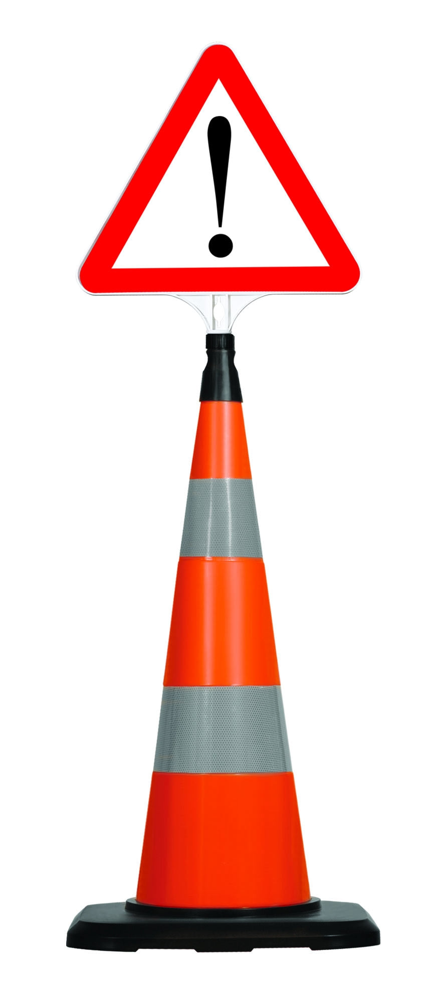 Soft Warning Cone with Reflective Strip -Robust- in PVC (50-90cm)