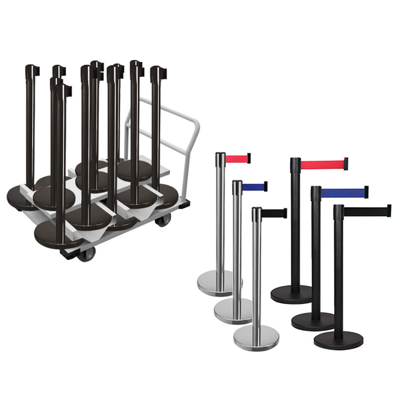 Barrier package -Event Small - 12pcs posts + transport trolley