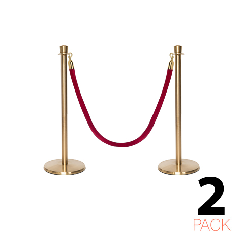 Flexibarrier Post & Rope Barrier Premium Set - including velvet rope