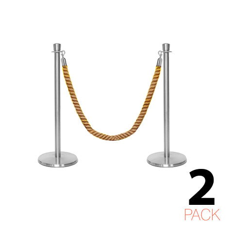 Flexibarrier Post & Rope Barrier Premium Set - including twisted ropes