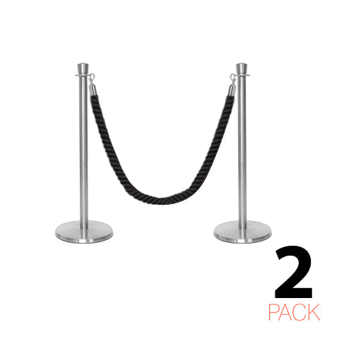 Flexibarrier Post & Rope Barrier Premium Set - including twisted ropes