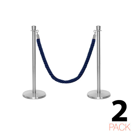 Flexibarrier Post & Rope Barrier Premium Set - including twisted ropes
