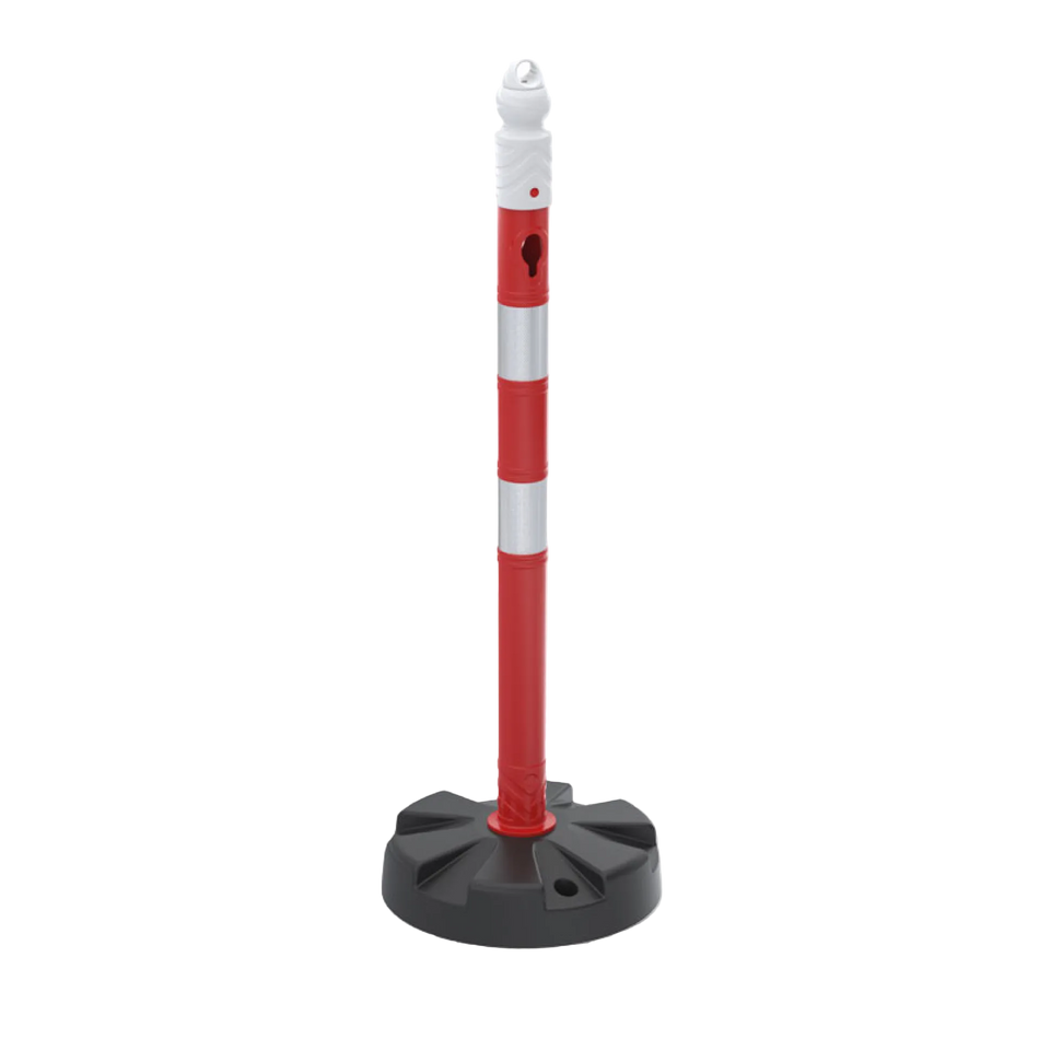 Pfosten- und Kettenbarriere -MegaMax- 630 mm - Doppelt Reflektierend