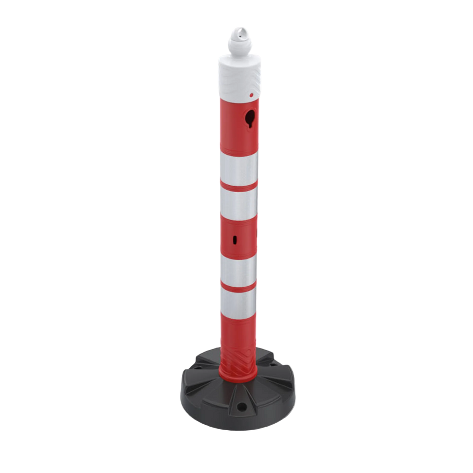 Pfosten- und Kettenbarriere -MegaMax- 1100 mm - Doppelt Reflektierend