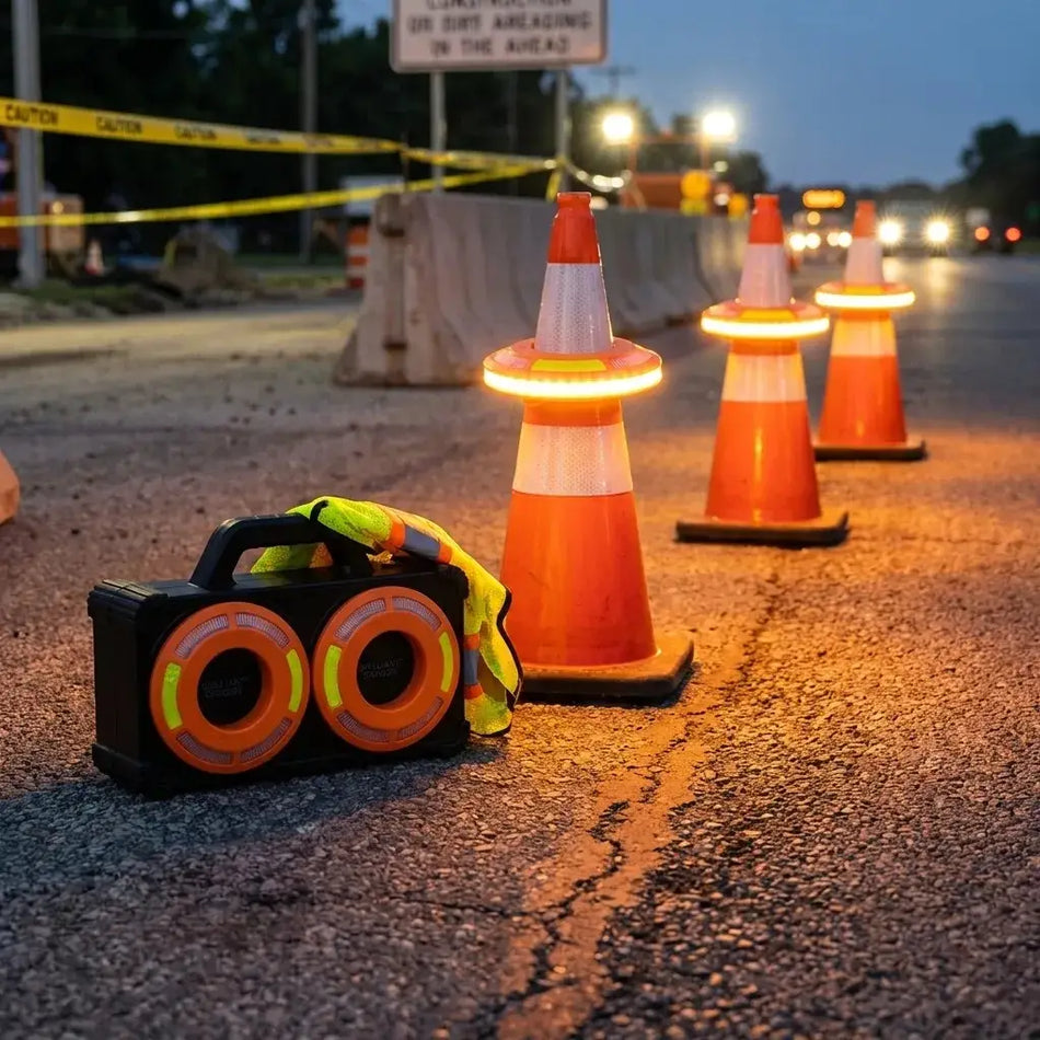 FlexiBarrier ConeLight Pro – 4-Pack Sequential Warning Light System