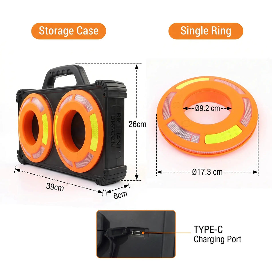 FlexiBarrier ConeLight Pro – 4-Pack Sequential Warning Light System