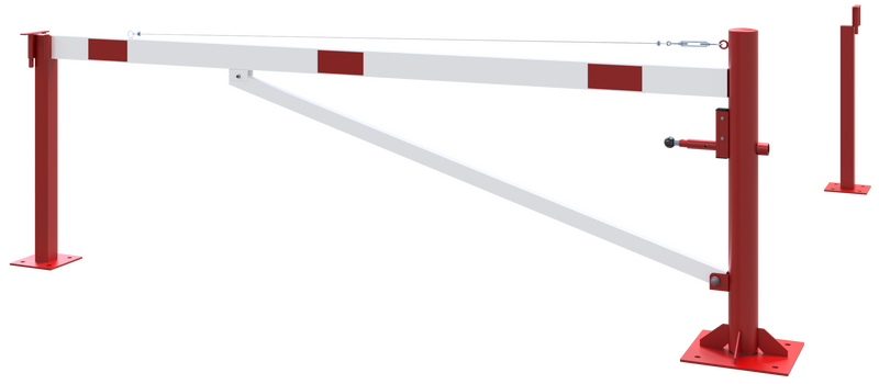 Schwenkbarriere mit Verstärkungsrohr & Zugseilverstärkung