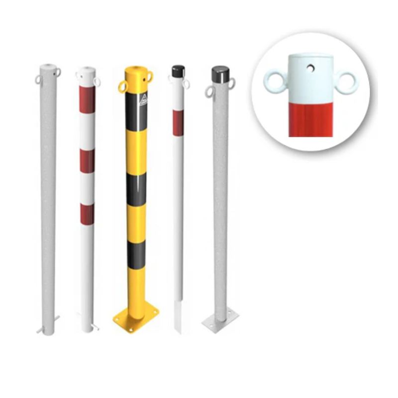 Chain bollard in steel (with 2 eyelets)