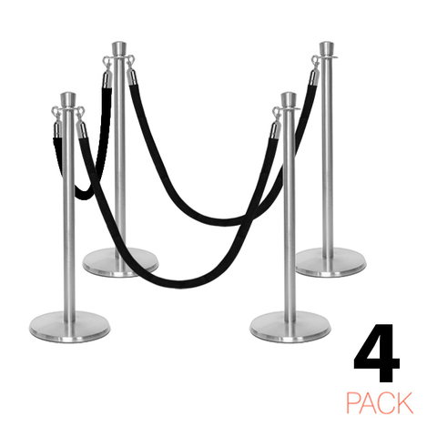 Flexibarrier Post & Rope Barrier Premium Set - including velvet rope