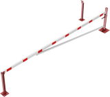 Schwenkbarriere mit Verstärkungsrohr & Zugseilverstärkung