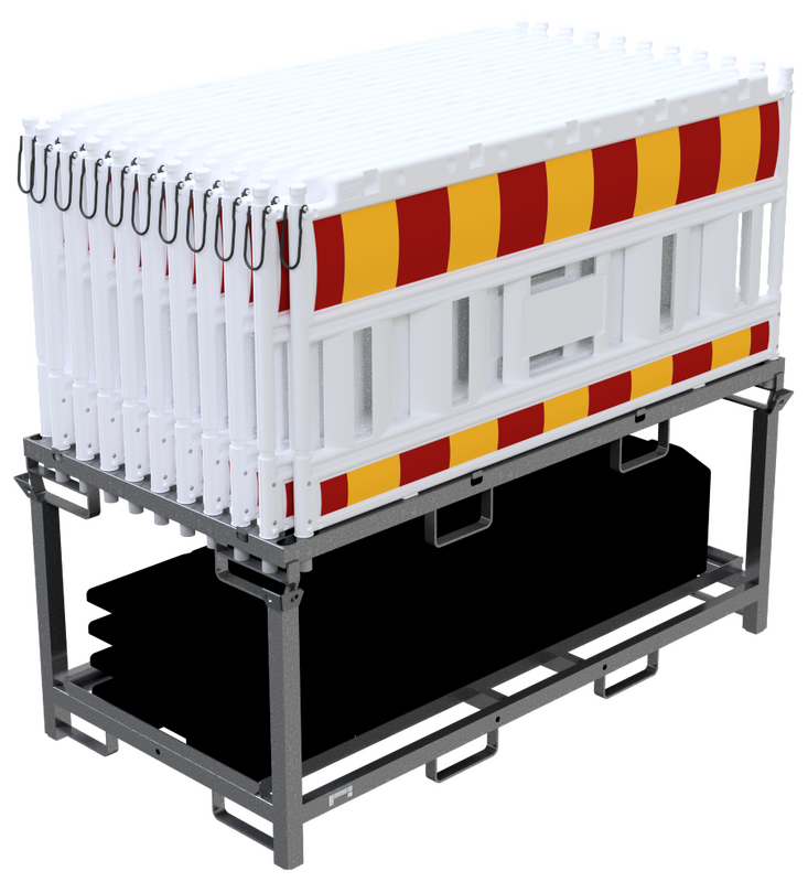 Barrier Fence -Euro1 Scandinavia- (40m Complete with Panels, Feet, and Transport Rack)