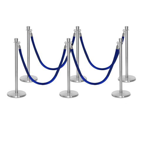 Flexibarrier Post & Rope Barrier Premium Set - including velvet rope
