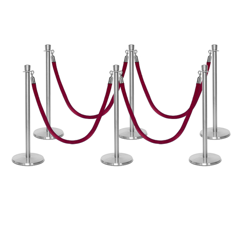 Flexibarrier Post & Rope Barrier Premium Set - including velvet rope ...