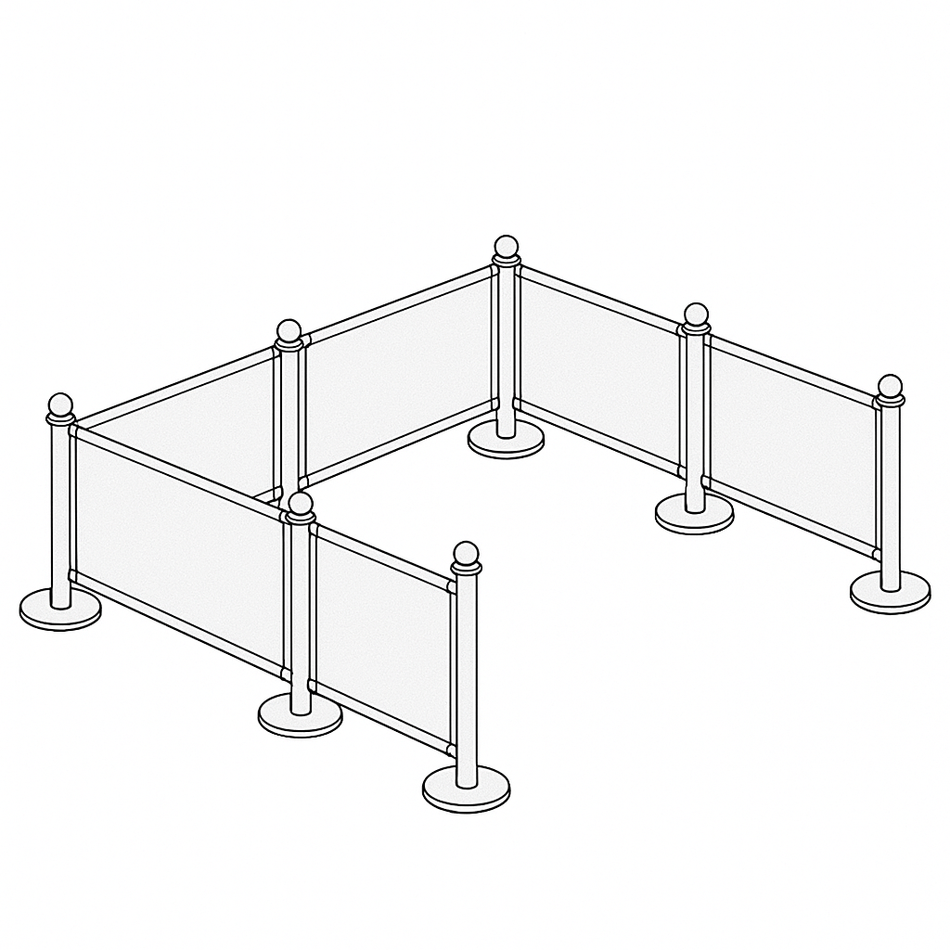 Flexibarrier Café Barrier Package – 9 Meter Setup Custom Printed Banners