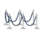 Flexibarrier Post & Rope Barrier Premium Set - including twisted ropes