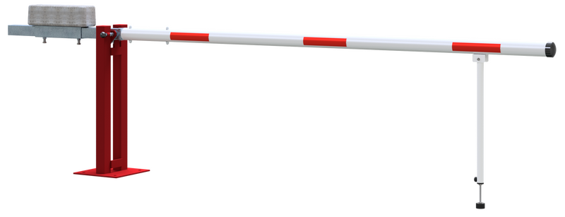 Schrankenbaum mit Gegengewicht und Schwenkpfosten – Feuerverzinkt