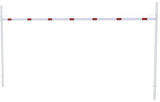 Höhenbegrenzungsbarriere mit 2 quadratischen Pfosten (3-9m Breite)