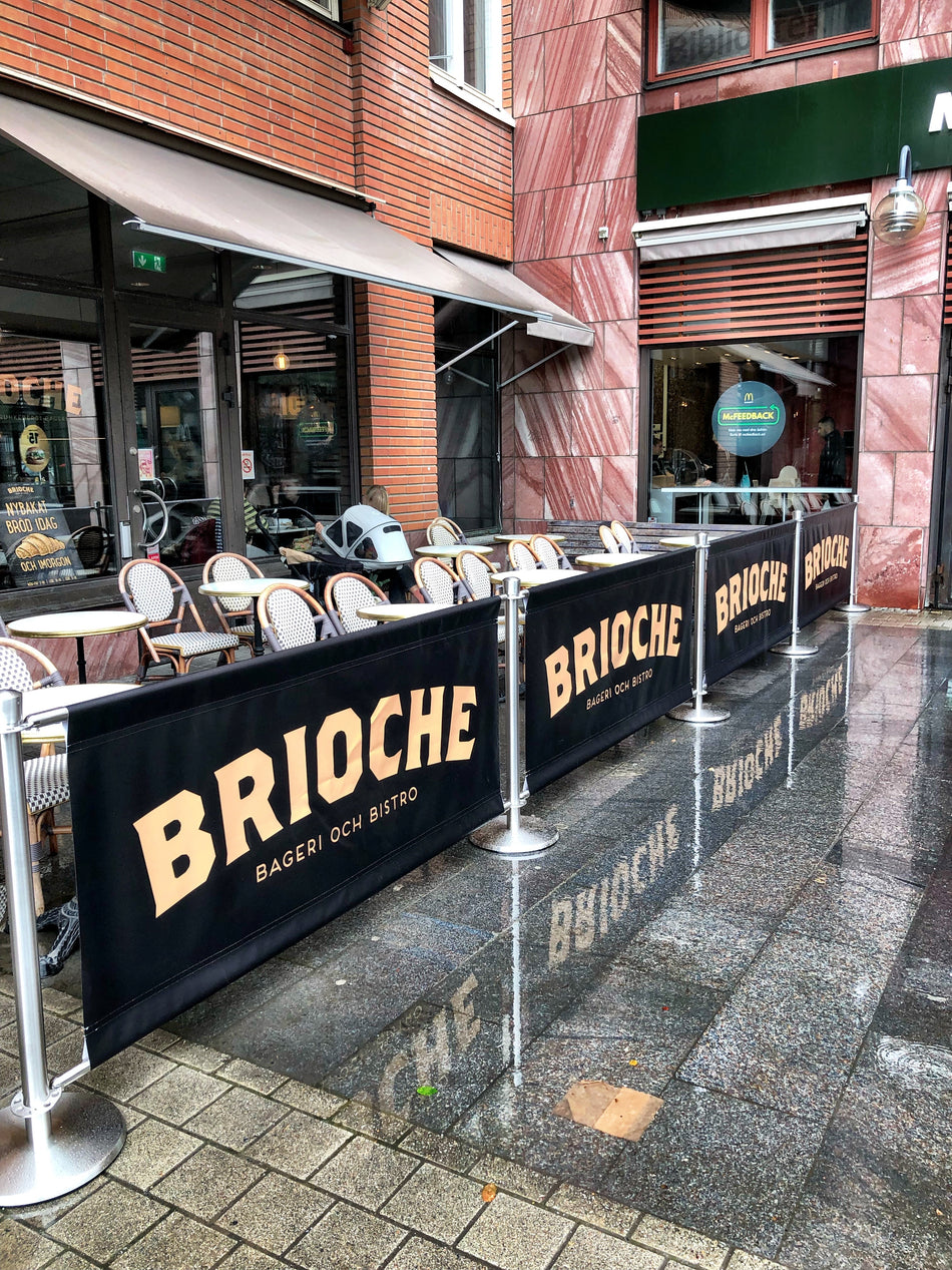 Flexibarrier Café Barrier Set – Premium – 1 meter Custom Printed Banner