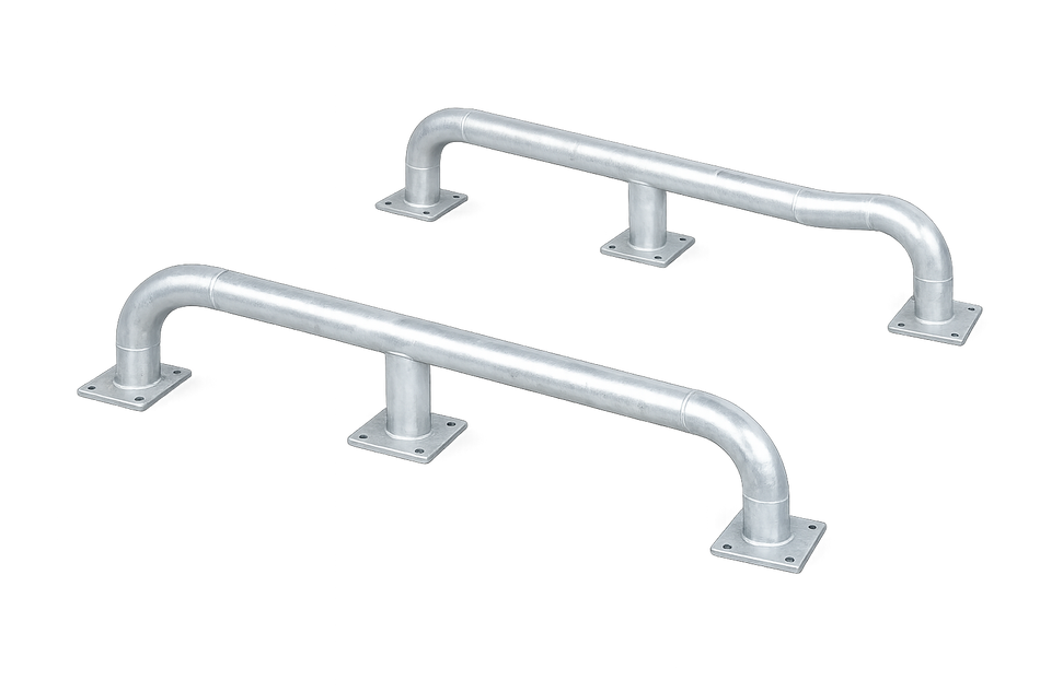 Heavy-Duty Loading Bay Wheel Guides – Galvanised Steel Pair (3000 × 600 × 365 mm)