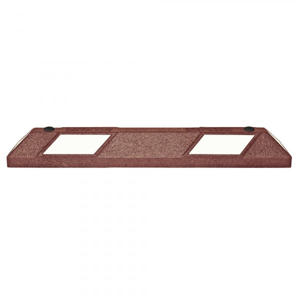 Park-AID Wheel Stop, 900 mm, brick red with white reflective panels, fixing bolts included