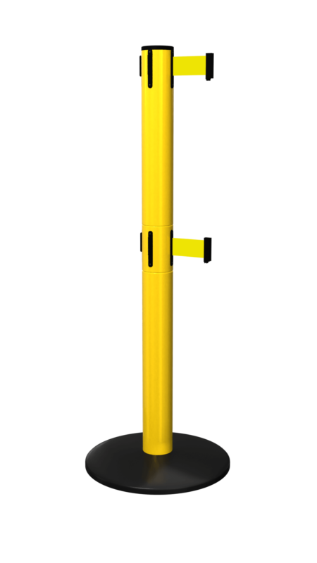 FlexiBarrier Belt Stanchion - Safety Pro Twin - (2x4.9m belt)