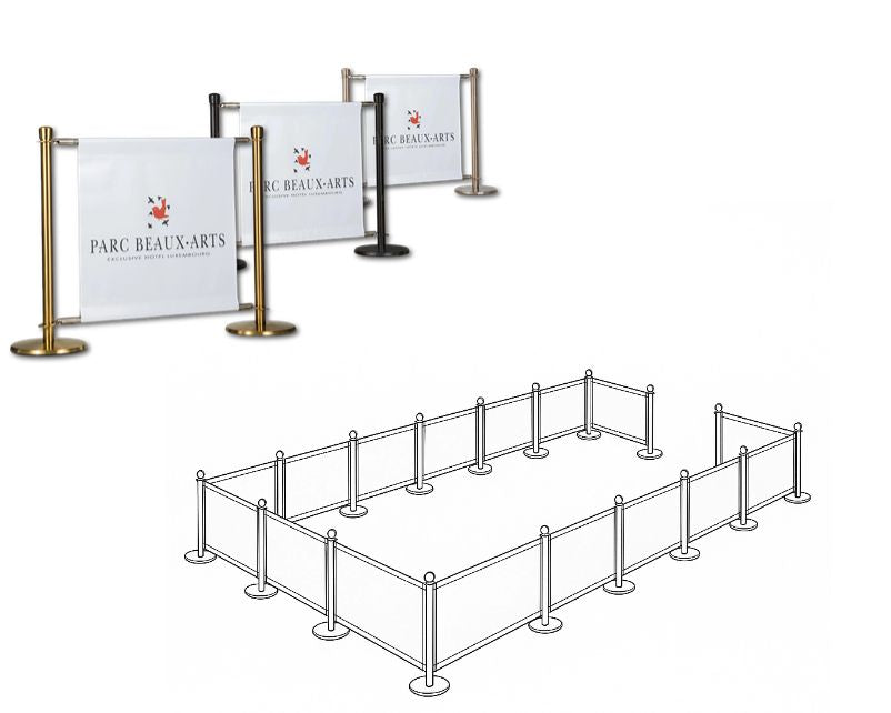 Flexibarrier Café Barrier Package – 24 Meter Setup Custom Printed Banners