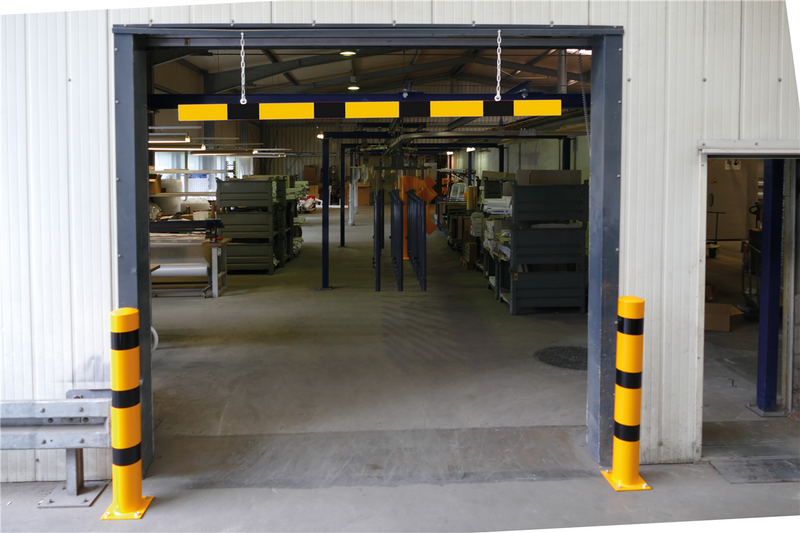 Height Restriction Barrier - Reflective Aluminium Panel with Suspension Chains