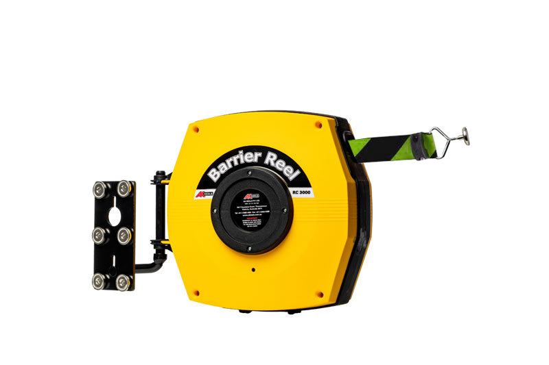 Retractable Safety Barrier Reel -Magnetic- Heavy duty barrier belt with magnets (15-25m)