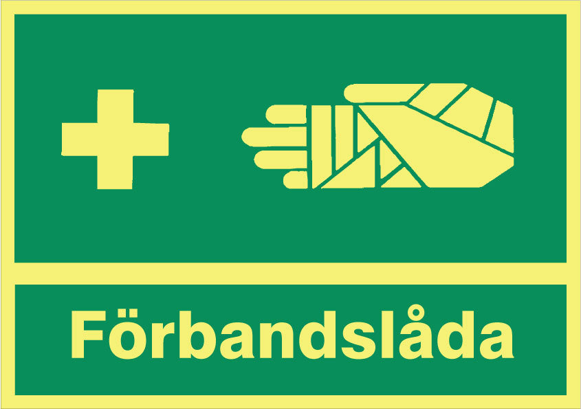 Hinweisschild. Verbandskasten