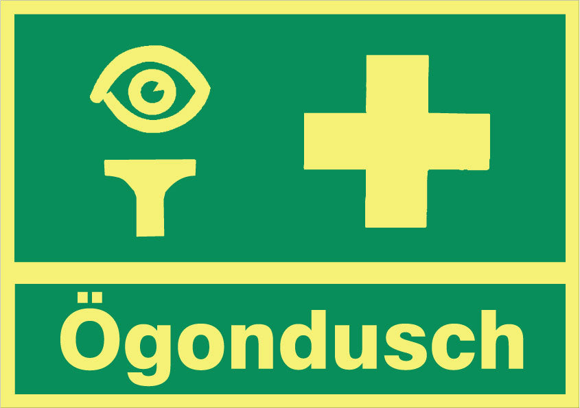 Hinweisschild. Augendusche
