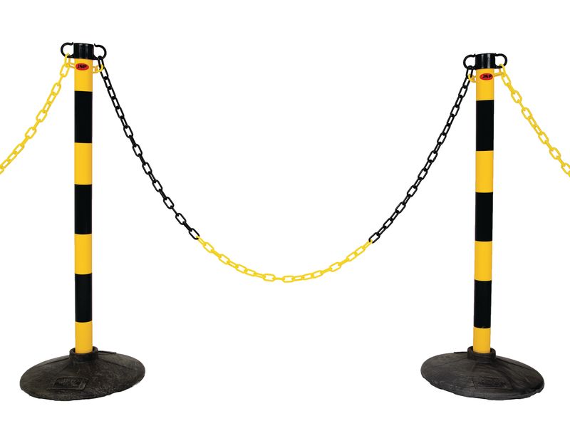 Post & Chain Barrier Kit -Light-, 6 plastic stanchions incl. 25m chain