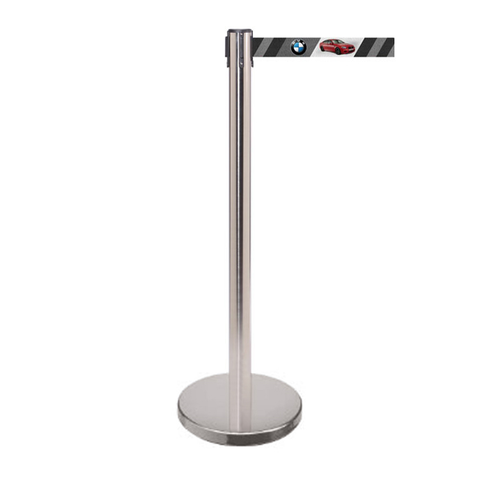 FlexiBarrier Belt Stanchion -Custom Belt Print Basic- (2m - 5m)