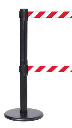 FlexiBarrier Belt Stanchion -Pro Twin- (2x3.4m belt)