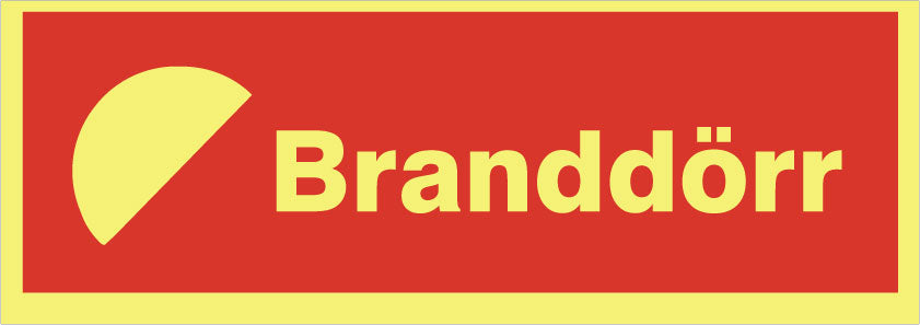 Brandskylt. Branddörr