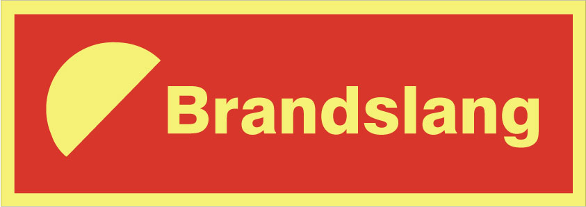 Brandskylt. Brandslang