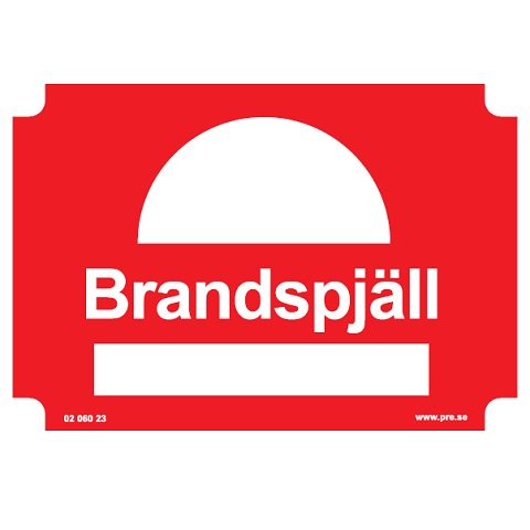 Brandtext. Brandspjäll