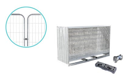 Temporary Fence Standard with Rounded Corners – Complete Set (105m)