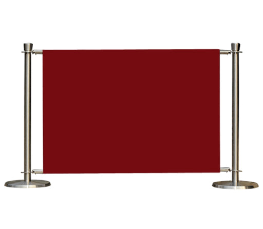 Flexibarrier Café Barrier Set – Premium Silver – 1500mm | Plain Colored Banner