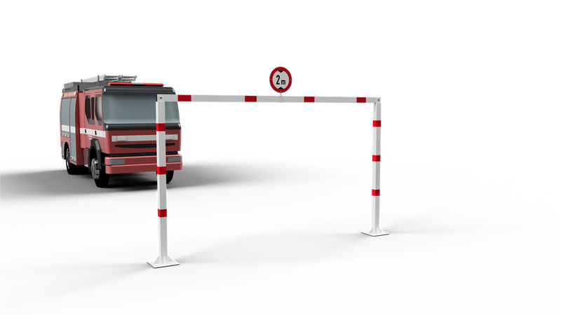 Höhenbegrenzungsbarriere – Feststehend – 3000–6000 mm – Feuerverzinkt
