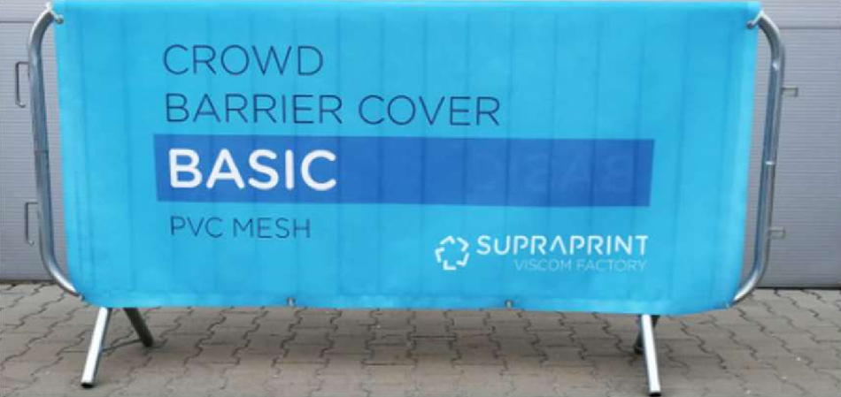 Crowd Barrier Cover – Mesh PVC – 200 × 80 cm – Custom Printed