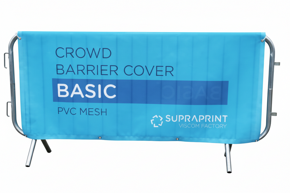 Crowd Barrier Cover – Mesh PVC – 200 × 80 cm – Custom Printed