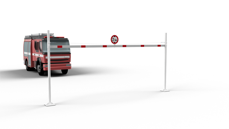 Height Restriction Barrier with 2 square posts (3-9m width)