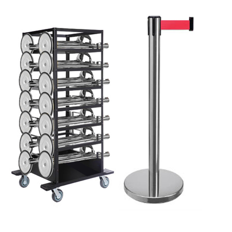 Flexibarrier Belt Barrier Set -Basic 300- with trolley (18pcs)